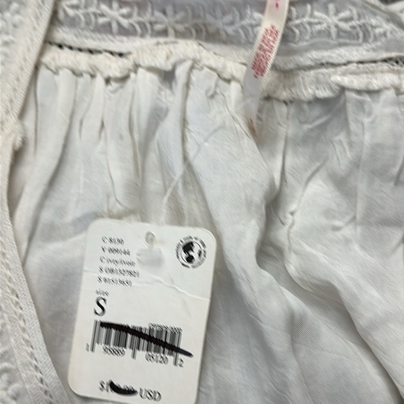 Free People Carla White Cotton Lace Maxi Dress V-neck Size Small NWT - Picture 10 of 10